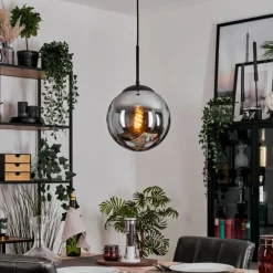 hofstein Gastor Suspension, Boule lumineuse 25 cm Fumé, 1 lumière