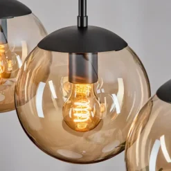 hofstein Gastor Suspension, Boule lumineuse Ambre, 3 lumières