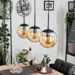 hofstein Gastor Suspension, Boule lumineuse Ambre, 3 lumières