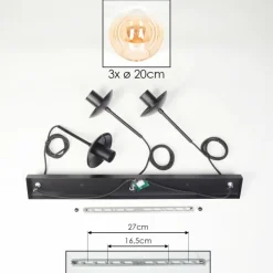 hofstein Gastor Suspension, Boule lumineuse Ambre, Clair, 3 lumières