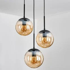 hofstein Gastor Suspension, Boule lumineuse 30 cm Ambre, 3 lumières