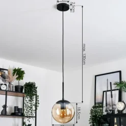 hofstein Gastor Suspension, Boule lumineuse Ambre, 1 lumière