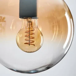 hofstein Gastor Suspension, Boule lumineuse Ambre, Clair, 1 lumière