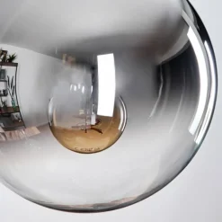 hofstein Gastor Suspension, Boule lumineuse Chrome, Clair, Fumé, 1 lumière