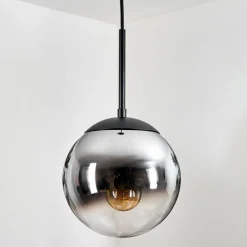 hofstein Gastor Suspension, Boule lumineuse Chrome, Clair, Fumé, 1 lumière