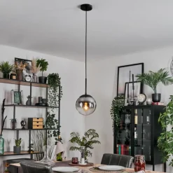 hofstein Gastor Suspension, Boule lumineuse Clair, Fumé, 1 lumière