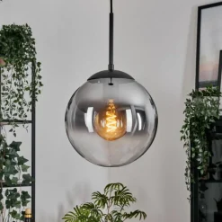 hofstein Gastor Suspension, Boule lumineuse 25 cm Clair, Fumé, 1 lumière