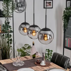 hofstein Gastor Suspension, Boule lumineuse Clair, Fumé, 3 lumières