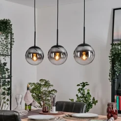 hofstein Gastor Suspension, Boule lumineuse Clair, Fumé, 3 lumières