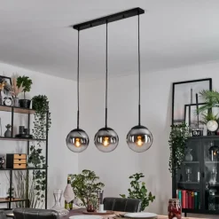 hofstein Gastor Suspension, Boule lumineuse Clair, Fumé, 3 lumières