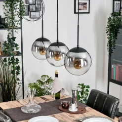 hofstein Gastor Suspension, Boule lumineuse Clair, Fumé, 3 lumières