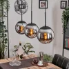 hofstein Gastor Suspension, Boule lumineuse Chrome, Fumé, 3 lumières