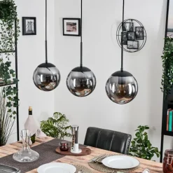 hofstein Gastor Suspension, Boule lumineuse Clair, Fumé, 3 lumières