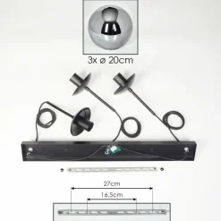 hofstein Gastor Suspension, Boule lumineuse Clair, Fumé, 3 lumières