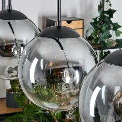 hofstein Gastor Suspension, Boule lumineuse Noir, 3 lumières