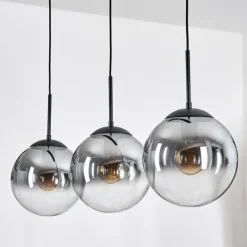 hofstein Gastor Suspension, Boule lumineuse Noir, 3 lumières