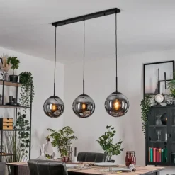 hofstein Gastor Suspension, Boule lumineuse Noir, 3 lumières