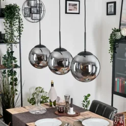 hofstein Gastor Suspension, Boule lumineuse Noir, 3 lumières