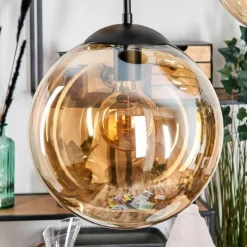 hofstein Gastor Suspension, Boule lumineuse 45 cm Noir, 5 lumières