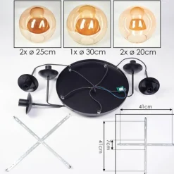 hofstein Gastor Suspension, Boule lumineuse 45 cm Noir, 5 lumières