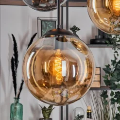 hofstein Gastor Suspension, Boule lumineuse 45 cm Noir, 5 lumières