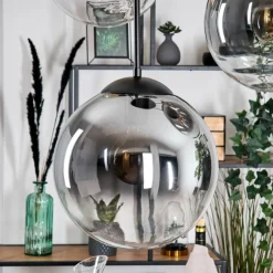 hofstein Gastor Suspension, Boule lumineuse 45 cm Noir, 5 lumières