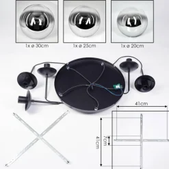 hofstein Gastor Suspension, Boule lumineuse 45 cm Noir, 5 lumières