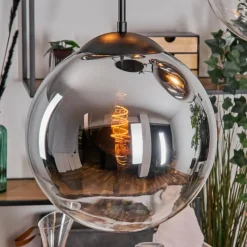 hofstein Gastor Suspension, Boule lumineuse 45 cm Noir, 5 lumières