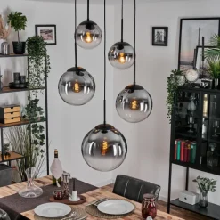 hofstein Gastor Suspension, Boule lumineuse 45 cm Noir, 5 lumières