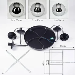 hofstein Gastor Suspension, Boule lumineuse 45 cm Noir, 5 lumières