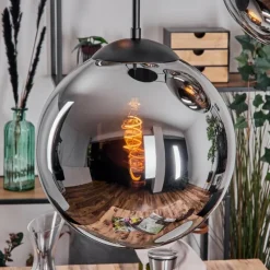 hofstein Gastor Suspension, Boule lumineuse 45 cm Noir, 5 lumières