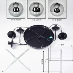 hofstein Gastor Suspension, Boule lumineuse 45 cm Noir, 5 lumières