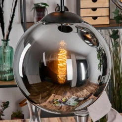 hofstein Gastor Suspension, Boule lumineuse 45 cm Noir, 5 lumières