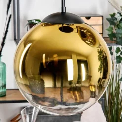 hofstein Gastor Suspension, Boule lumineuse 45 cm Noir, 5 lumières