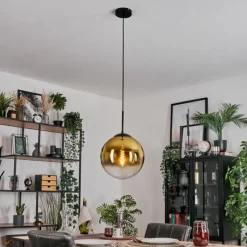 hofstein Gastor Suspension, Boule lumineuse 30 cm Or, Clair, 1 lumière