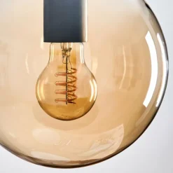 hofstein Gastor Suspension, Boule lumineuse Ambre, 3 lumières