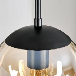 hofstein Gastor Suspension, Boule lumineuse Ambre, Fumé, 3 lumières