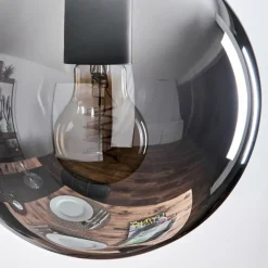 hofstein Gastor Suspension, Boule lumineuse Ambre, Fumé, 3 lumières