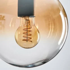 hofstein Gastor Suspension, Boule lumineuse Ambre, Clair, 3 lumières