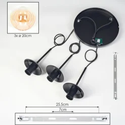 hofstein Gastor Suspension, Boule lumineuse Ambre, Clair, 3 lumières