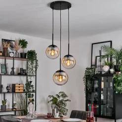hofstein Gastor Suspension, Boule lumineuse Ambre, Clair, 3 lumières