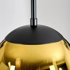 Lampes Dorées-hofstein Gastor Suspension, Boule lumineuse Ambre, Or, Clair, Fumé, 3 lumières