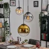 Lampes Dorées-hofstein Gastor Suspension, Boule lumineuse Ambre, Or, Clair, Fumé, 3 lumières