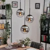 Suspension Verre Fumé-hofstein Gastor Suspension, Boule lumineuse Chrome, Fumé, 3 lumières