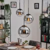 Suspension Verre Fumé-hofstein Gastor Suspension, Boule lumineuse Chrome, Fumé, 3 lumières