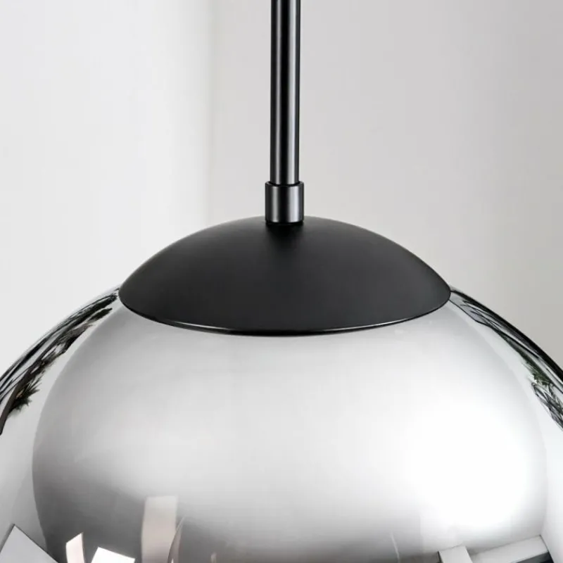 Suspension Verre Fumé-hofstein Gastor Suspension, Boule lumineuse Chrome, Fumé, 3 lumières