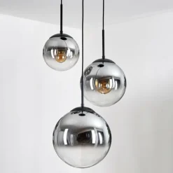 hofstein Gastor Suspension, Boule lumineuse Clair, Fumé, 3 lumières