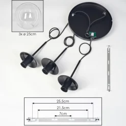 hofstein Gastor Suspension, Boule lumineuse Clair, 3 lumières