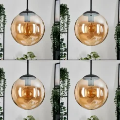 hofstein Gastor Suspension, Boule lumineuse Ambre, 3 lumières