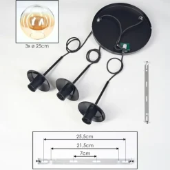 hofstein Gastor Suspension, Boule lumineuse Ambre, Clair, 3 lumières